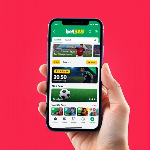 Interface do app bet365 em um smartphone